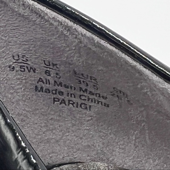 9.5W 9.5 WIDE LifeStride Parigi Black Patent Vegan Faux Leather Pump Heels - Picture 16 of 16